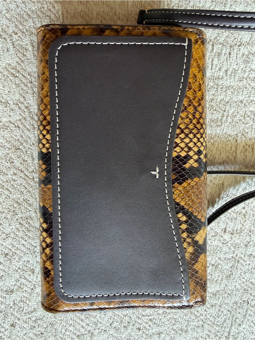 Tory Burch Snake-Print Crossbody in Brown and Black - Picture 2 of 10